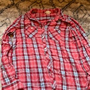 Like NEW. Levi button down plaid shirt
